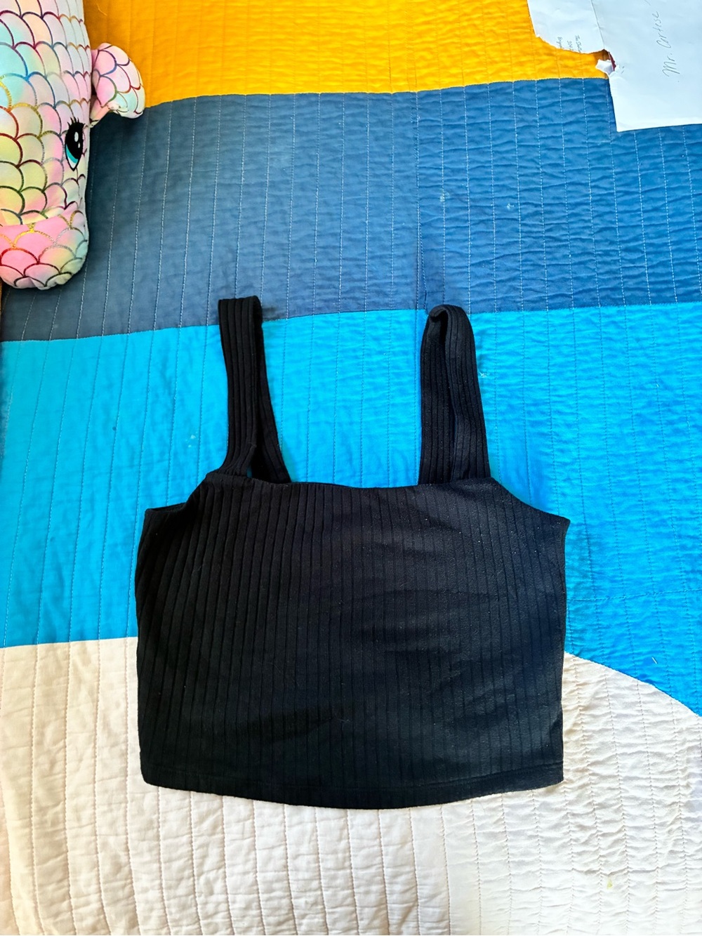 American Eagle Black Ribbed Tank with Wide Straps